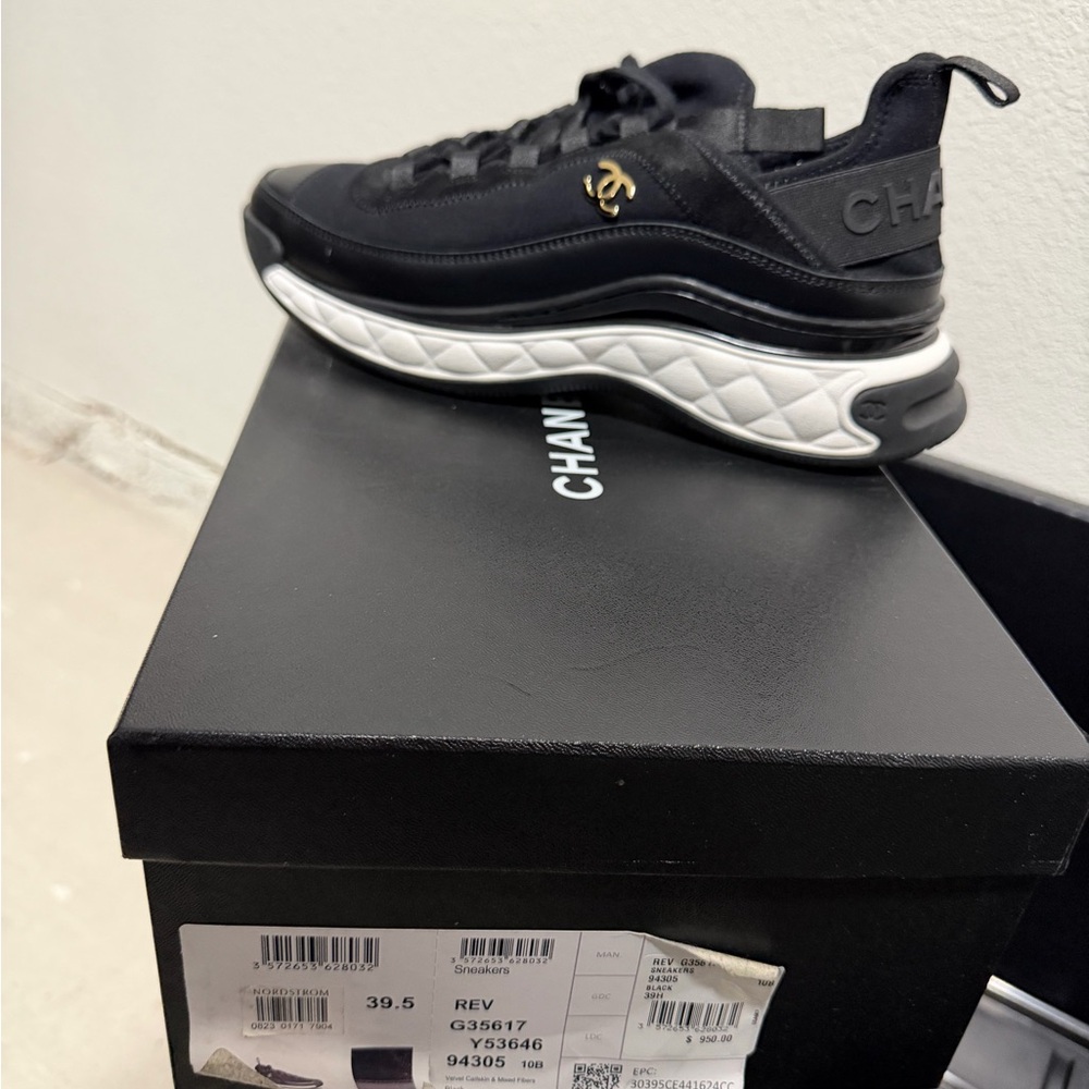 CHANEL Women's Sleek Black Sneakers - Picture 2 of 9